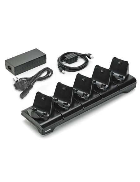 Zebra 5-slot Stacja dokująca do drukarki, seria ZQ300, zawiera zasilacz i kabel zasilający EU