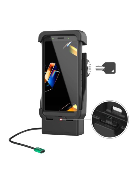 RAM Uchwyt samochodowy z zamkiem, USB-C i ładowaniem do Zebra TC501