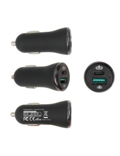 Brodit Adapter samochodowy do gniazda zapalniczki USB-A/USB-C Quick Charge 3.0