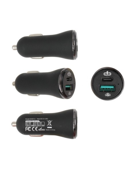 Brodit Adapter samochodowy do gniazda zapalniczki USB-A/USB-C Quick Charge 3.0